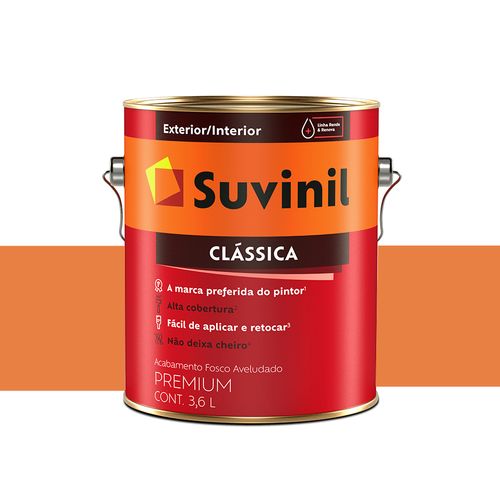 Tinta Suvinil Clássica Fosco Tangerina 3,6 Litros 50145155