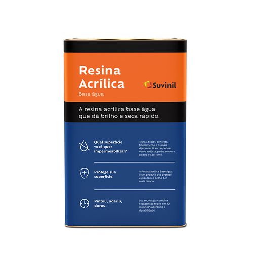 Resina Suvinil Acrílica Base Água 18 Litros Branco 50219006