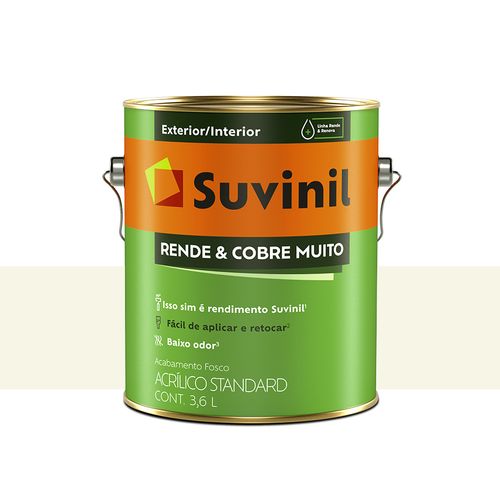 Tinta Suvinil Rende e Cobre Muito Fosco Gelo 3,6 Litros 50308444