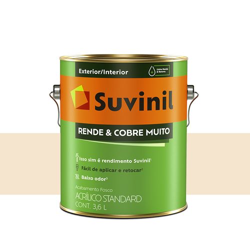 Tinta Suvinil Rende e Cobre Muito Fosco Areia 3,6 Litros 50308251