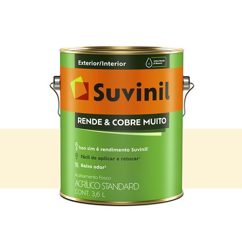 Tinta Suvinil Rende e Cobre Muito Fosco Perola 3,6 Litros 50518245