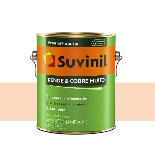 Tinta Suvinil Rende e Cobre Muito Fosco Pêssego 3,6 Litros 50518226