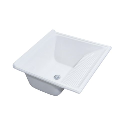 Tanque Decoralita Mármore Sintético TP-060 60x60cm Branco Gelo