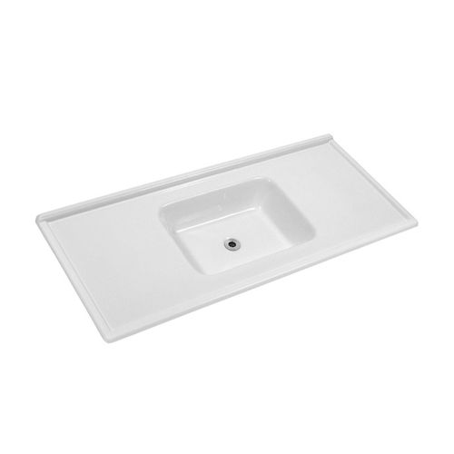 Pia Decoralita Marmore Sintético 120x54cm Branco Gelo