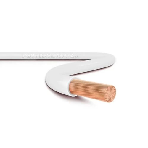 Cabo Sil Flexível 6,0Mm2 Rolo 100 Metros Branco