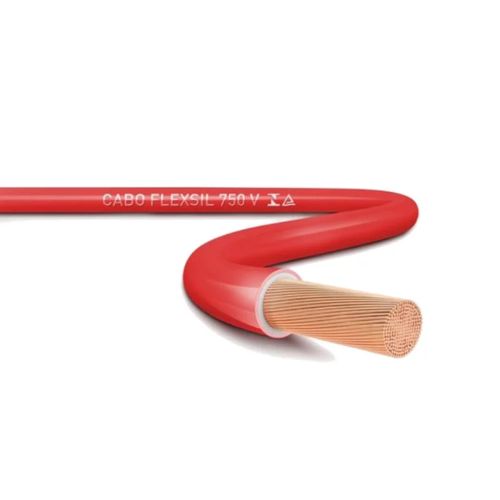 Cabo Sil Flexível 6,0Mm2 Rolo 100 Metros Vermelho