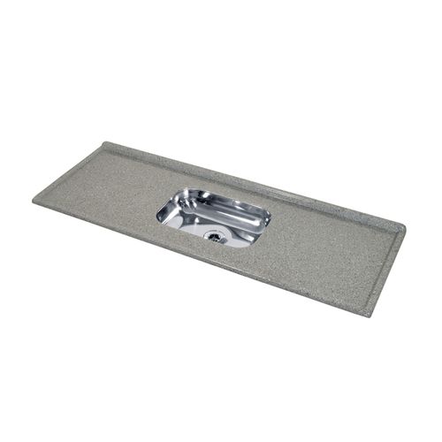 Pia Decoralita Granito Sintético Cuba Inox Pi124 120x54cm Cinza Real