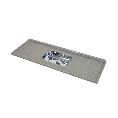 Pia Decoralita Granito Sintético Cuba Inox Pi154 150x54cm Cinza Real