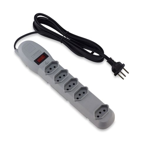 Protetor Forceline Adaptador 5 Tomadas 3 Metros Cinza Bivolt 7200