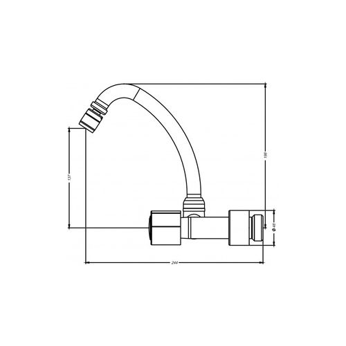 Misturador Esteves Cozinha Parede Bica Móvel 1/4" Volta 1258 Mônaco C40 Cromado VMP691CWB