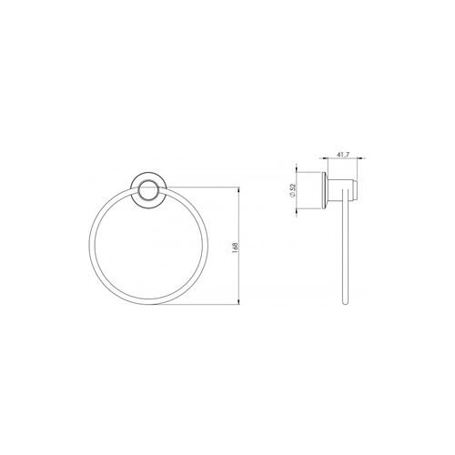 Porta Toalha Argola Linha Torre 2050 C50 Cromado Esteves — Ref. VAB573CWB