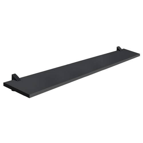 Prateleira Pratk Concept 1,5X20X100Cm Preta Com Suporte Preto