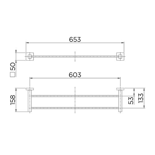 Porta Toalha Docol Bas Duplo Square Cromado 00641806