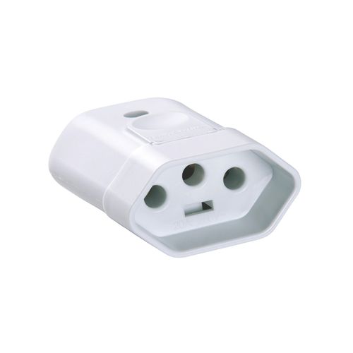 Plugue Tramotina Fêmea 2P+T 20A/250V Branco 57402155