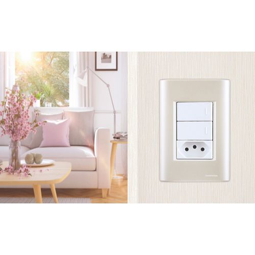 Placa Tramontina Giz Perola 4X2  3 Postos 57200054