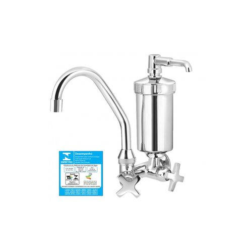 Torneira Esteves Cozinha Parede com Filtro ABS 1/4 Volta Alfa C34 Cromado VTF220CWB