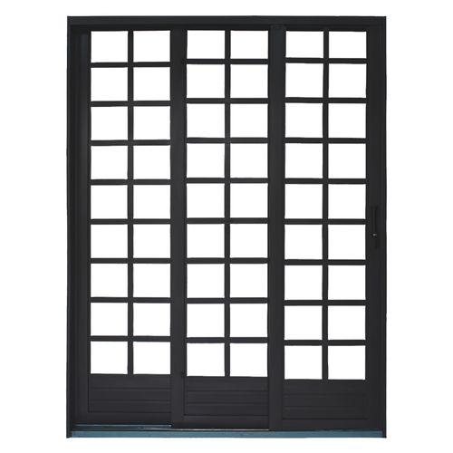 Porta MGM 215x160x14,5Cm Sul de Correr Lateral Quadrada 3 Folhas - Direita - Aço