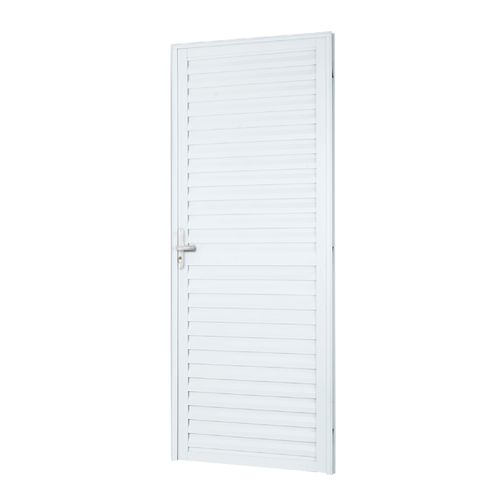 Porta MGM 210X90X4Cm Branca Solida Laminada ID 431 - Direita - Alumínio