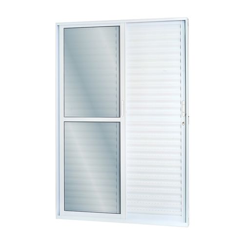 Porta MGM 210X160Cm Branca Solida Basculante com Vidro 3 Folhas ID 75 - Direita - Alumínio