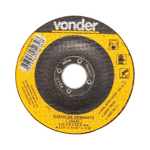 Disco Vonder Desbaste 115X5,0X22,23 7/8 Vda-50 1219504120