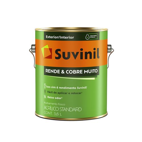 Tinta Suvinil Rende e Cobre Muito Fosco Branco 3,6 Litros 50308370