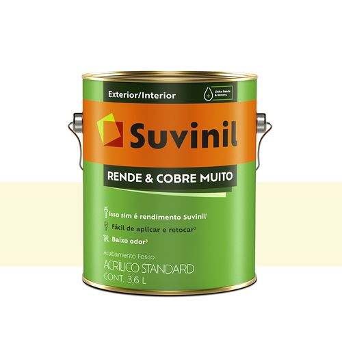Tinta Suvinil Rende e Cobre Muito Fosco Palha  3,6 Litros 50308447