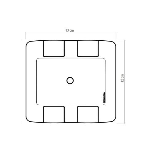 Placa Tramontina Aria com 1 Furo 9,5 mm 4x4 57203022