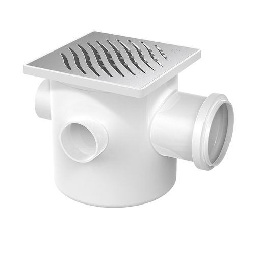 Caixa Sifonada Tigre 100X100X50 Quadrada com Grelha Inox