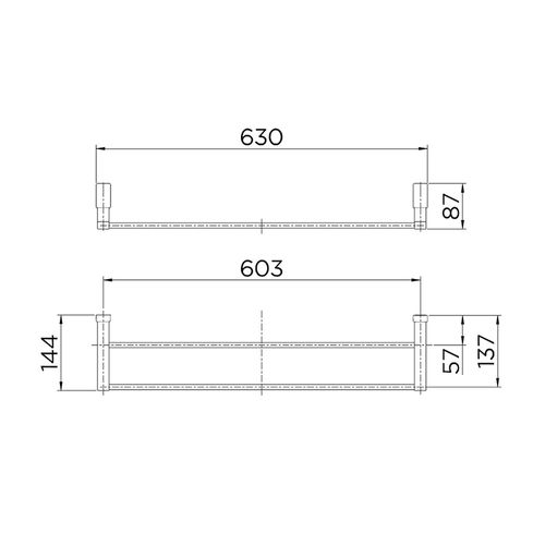 Porta Toalha Docol Bas Duplo Top Cromado 641706