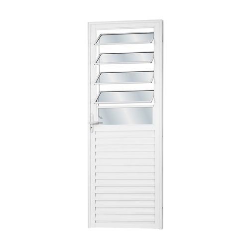 Porta MGM 210X80Cm Branca Soft com Basculante ID 104870 - Direita - Alumínio/Aço