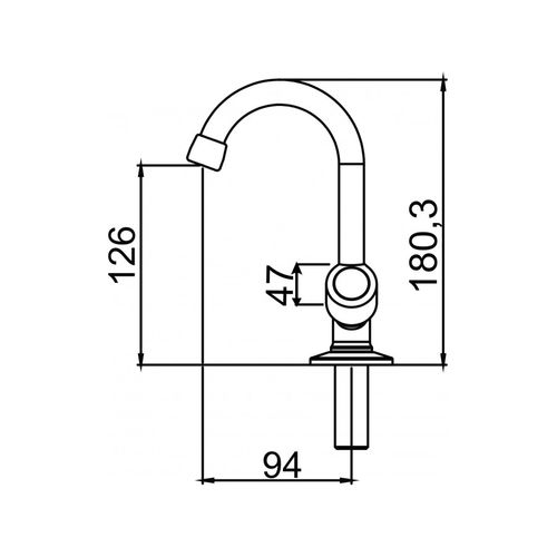 Torneira Esteves Bica Alta 1/4" Volta 1198 Mônaco Plus C40 Cromado VTL141CWB
