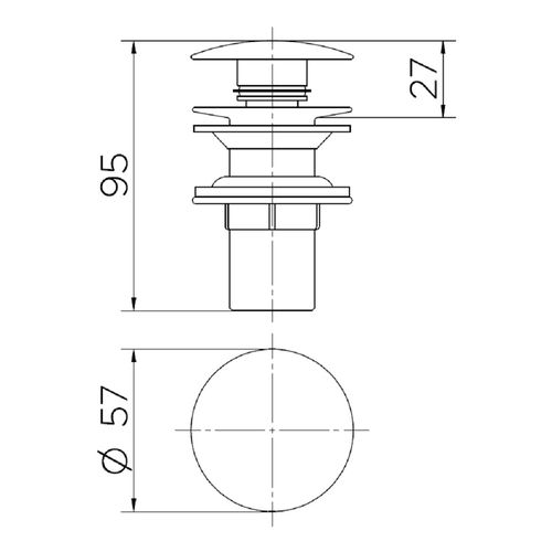 Válvula Docol Click-Clack 7/8" Cromado 00922406