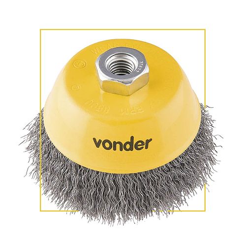 Escova Vonder Tipo Copo 4" Ondulada para Esmerilhadeira — Ref. 6325040140