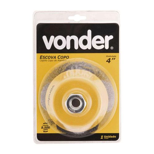 Escova Vonder Tipo Copo 4" Ondulada para Esmerilhadeira — Ref. 6325040140