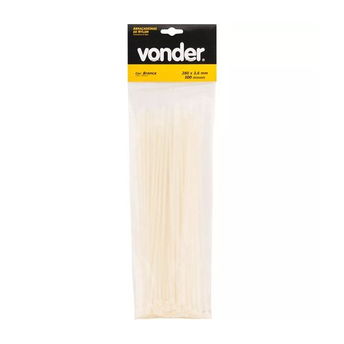 Abraçadeira de Nylon Vonder 200X3,6 Branca com 20 Unidades 2815200020