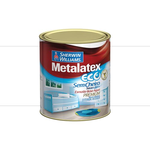 Tinta Sherwin Williams Metalatex Eco Esmalte Acetinado Branco 0,9 Litros 7660002