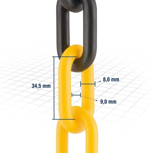 Corrente Plástica Vonder 8mm Amarelo/Preto Pacote com 10 Metros 1546080000
