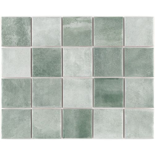 Pastilha Eliane 7,5x7,5 Noronha Verde Mesh Brilhante 8040053