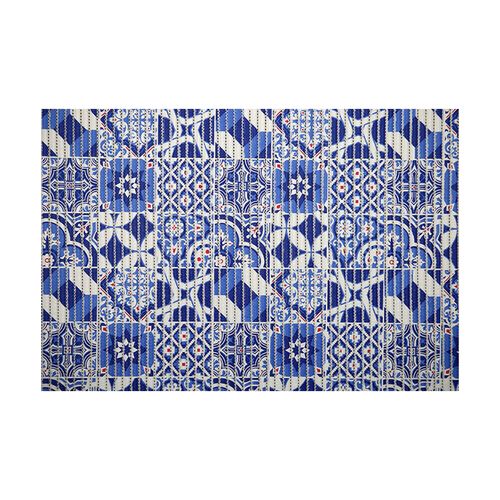 Tapete Kapazi Tropical Azulejo Português Azul 43x65cm — Ref. 0204000