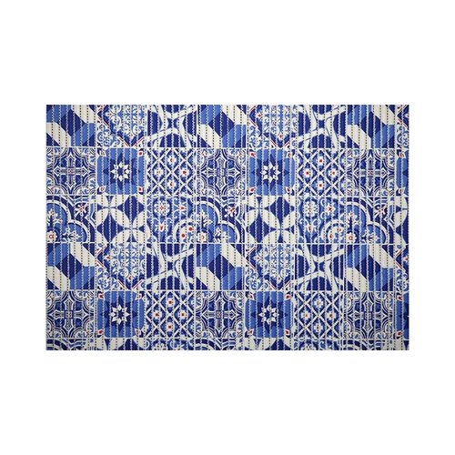 Tapete Kapazzi Tropical 43cmx130cm Azulejo Port Azul 0206000