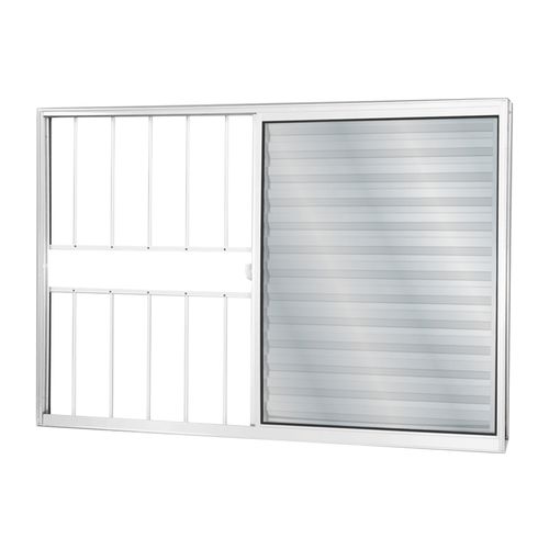 Veneziana MGM 100X150Cm Branca Soft com Vidro e Grade 3 Folhas ID 2707 - Alumínio
