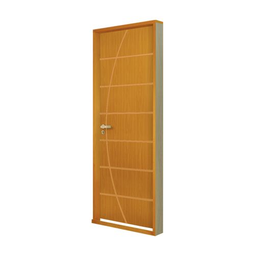 Kit Porta MGM 215X74X12Cm Mogno Neblina Reg 14,5 ID 23373/ 23382 - Direita - Madeira
