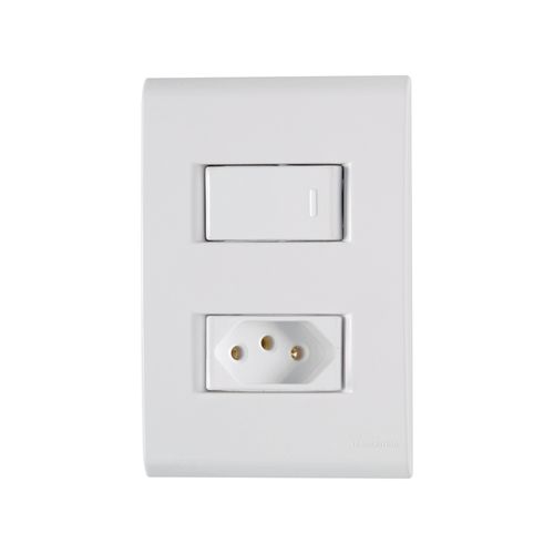 Interruptor Tramontina Liz 1 Int. Simples 10A 250V e 1 Tomada 2P+T 20A 250V  57170044