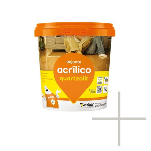 Rejunte Quartzolit Acrílico 1KG Cinza Platina