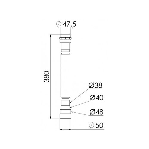 Sifão Esteves Extensível 7/8" 1.1/4" 1.1/2" x 40/50mm Porca Metal Cromado VLP400WWG