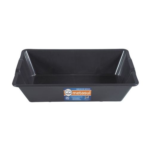 Masseira PVC Metasul para Cimento 20 Litros Preta 63x39x14Cm