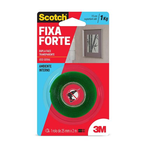 Fita 3M Dupla Face 19mm x 2 Metros Fixa Forte Transparente — Ref. HB004419881