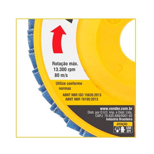 Disco Vonder Flap Reto 4.1/2 Grão 80 1224412080