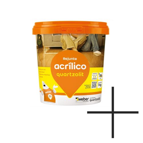 Rejunte Quartzolit Acrílico 1KG Preto Grafite