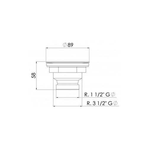 Válvula Esteves Pia ABS 3.1" x 1.1/2" Cromado  VVA212CWG